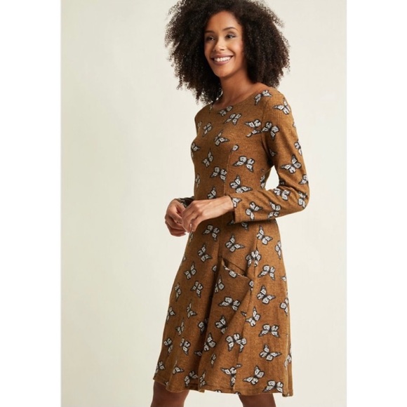 NWT Frock Shop ModCloth Can’t Wing Em All Butterfly Sweater Dress Small - Picture 2 of 11
